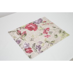 Placemat / suport de farfurie anti-pete din bumbac teflonat, model floral multicolor